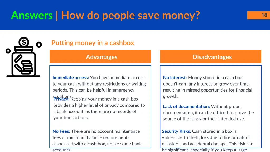 answers how do people save money