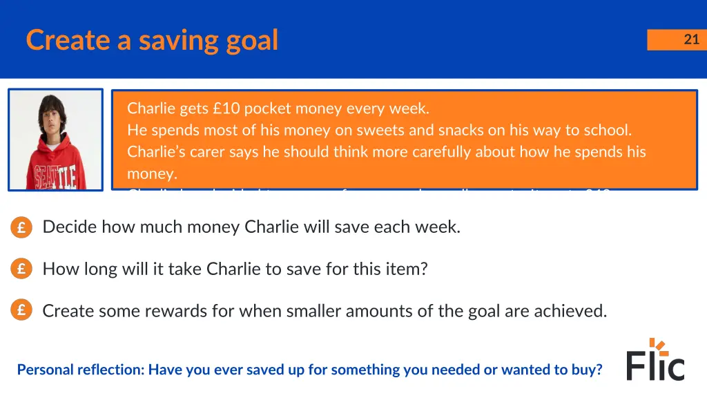 create a saving goal