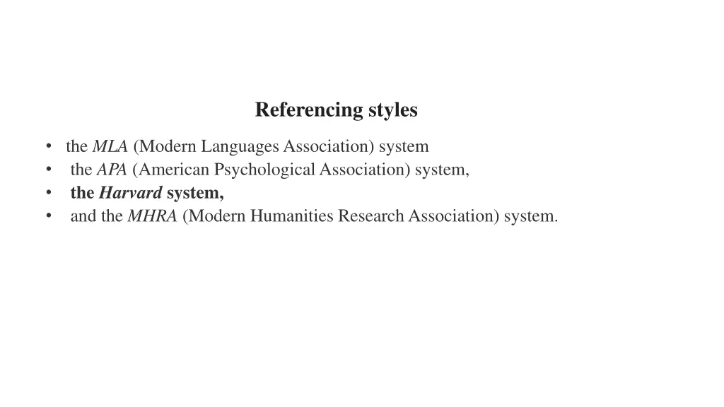 referencing styles