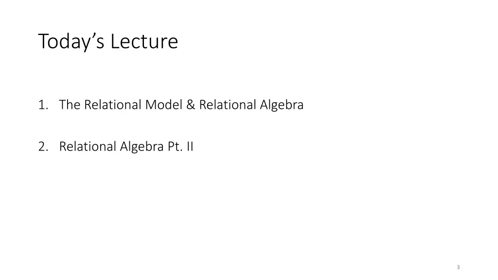 today s lecture