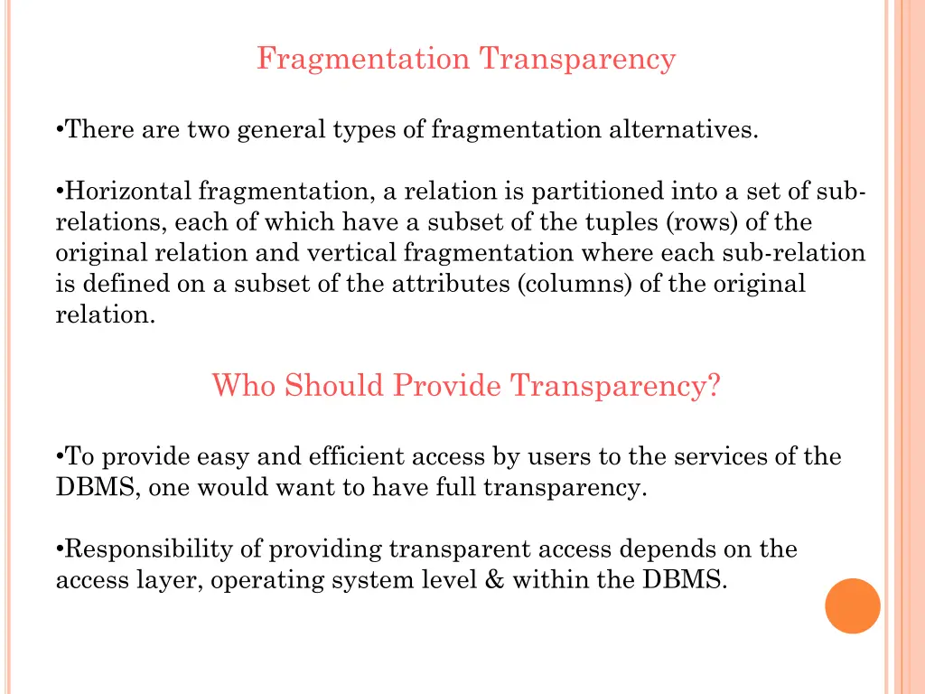 fragmentation transparency