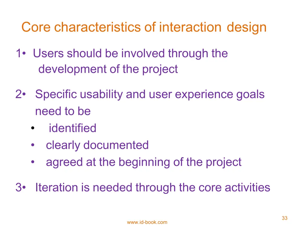 core characteristics of interaction design