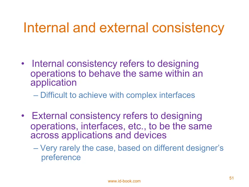internal and external consistency