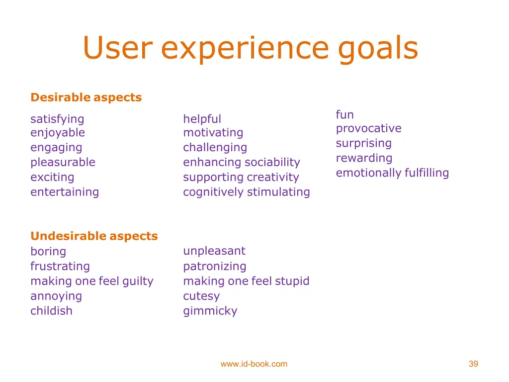 user experience goals