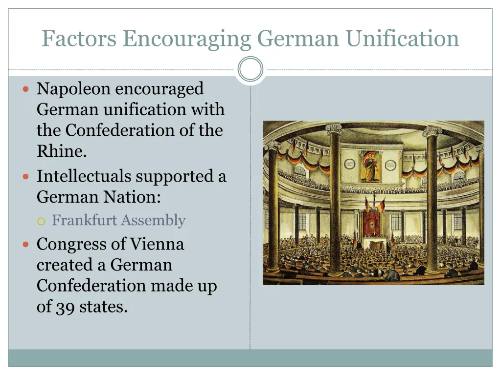 factors encouraging german unification