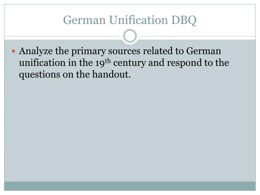 german unification dbq