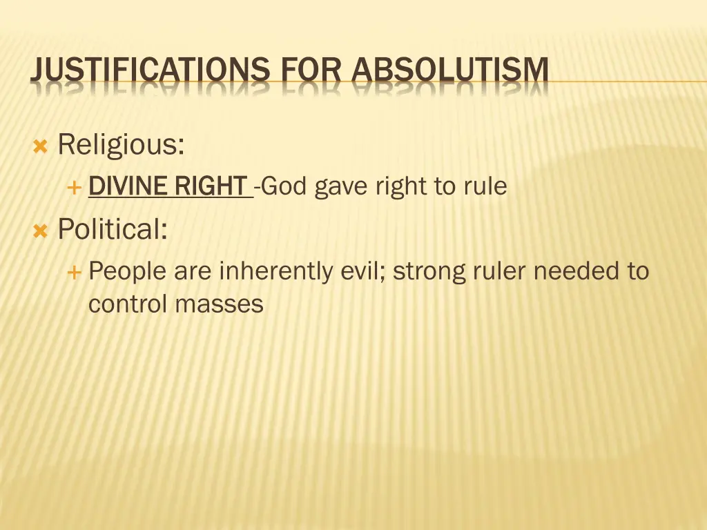 justifications for absolutism