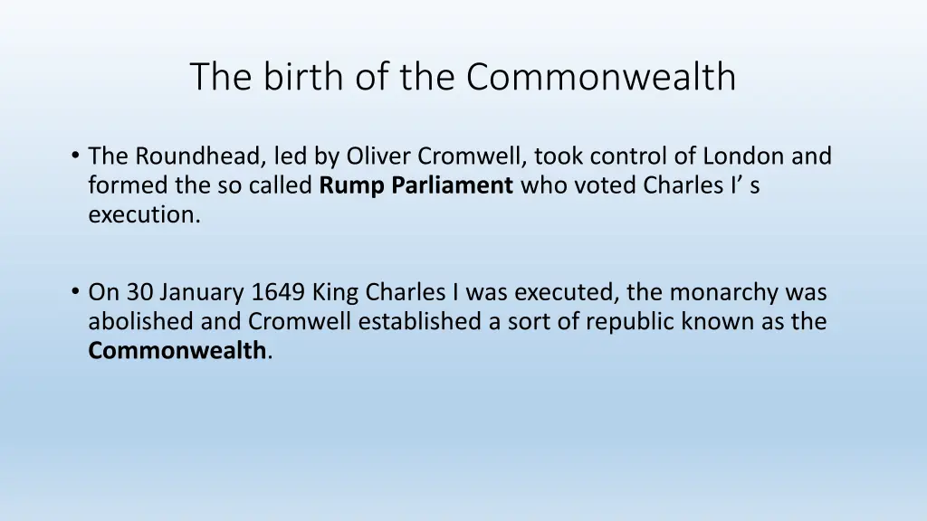 the birth of the commonwealth
