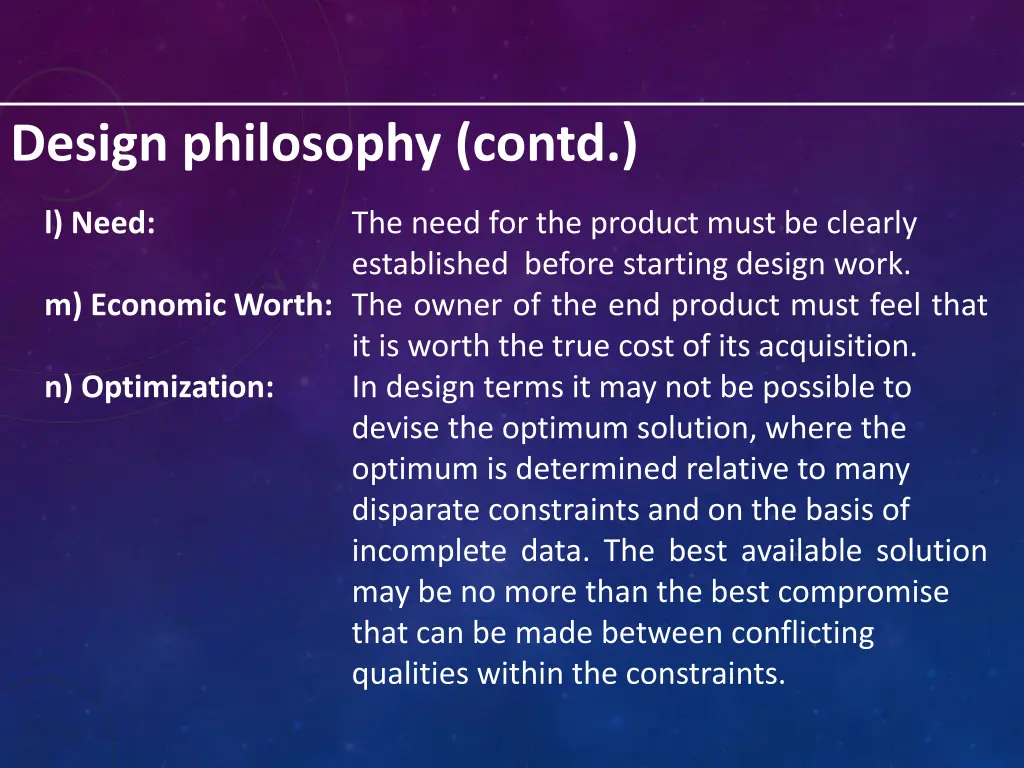 design philosophy contd 2