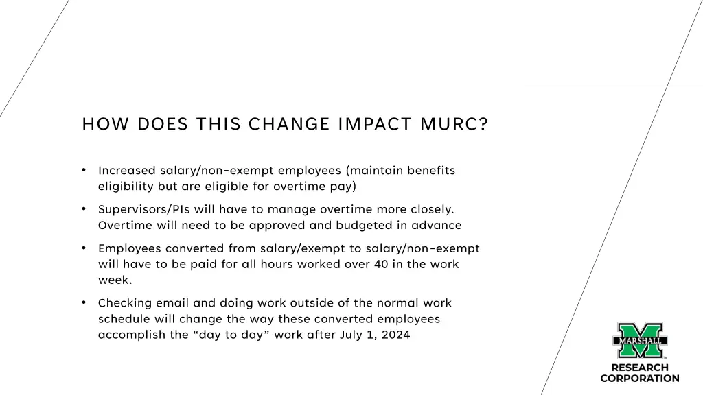 how does this change impact murc