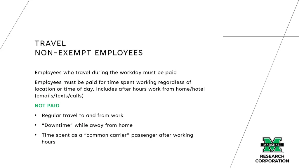 travel non exempt employees