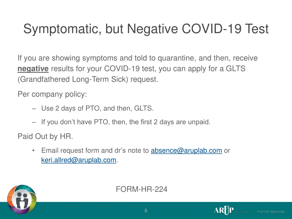 symptomatic but negative covid 19 test