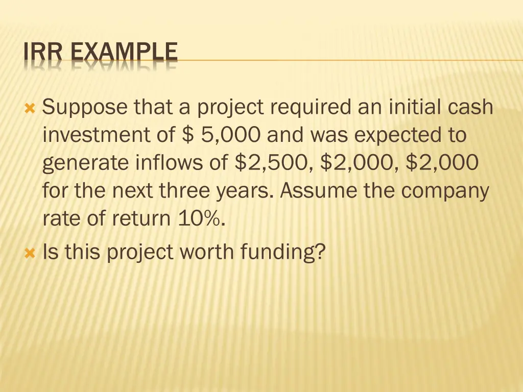 irr example
