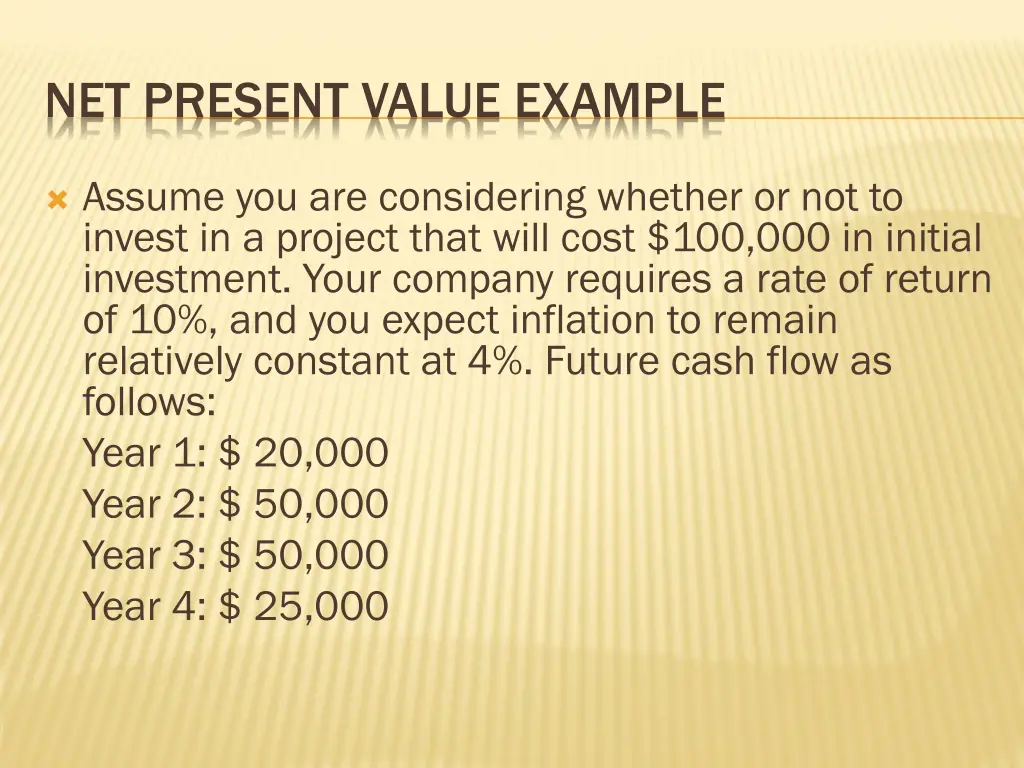 net present value example