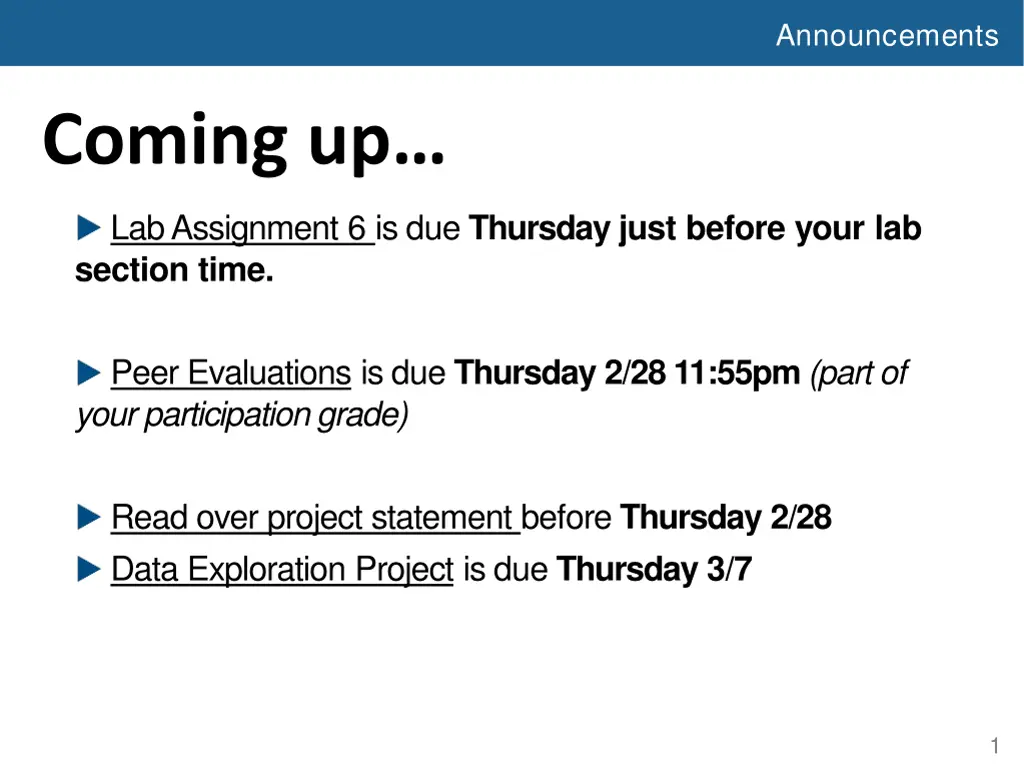 announcements