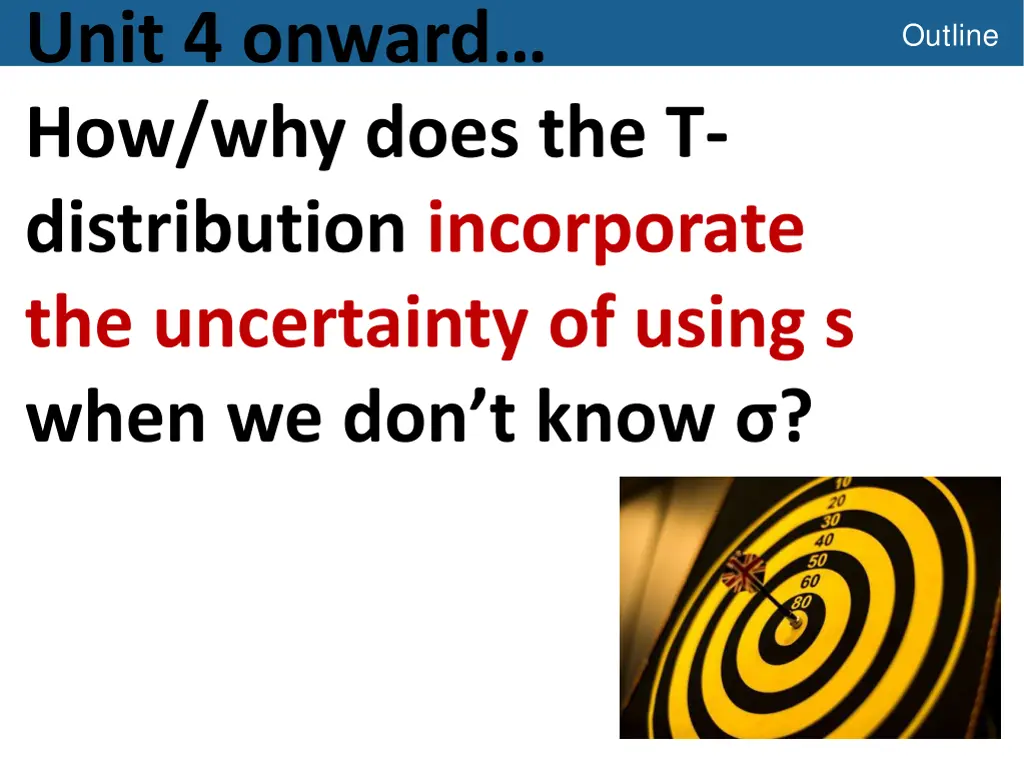 unit 4 onward how why does the t distribution