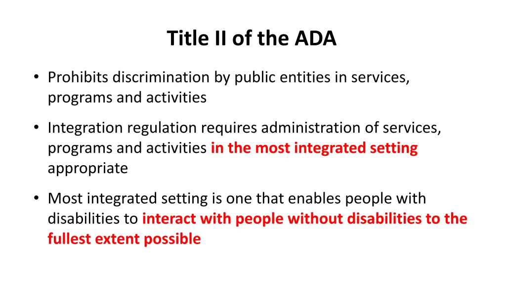 title ii of the ada