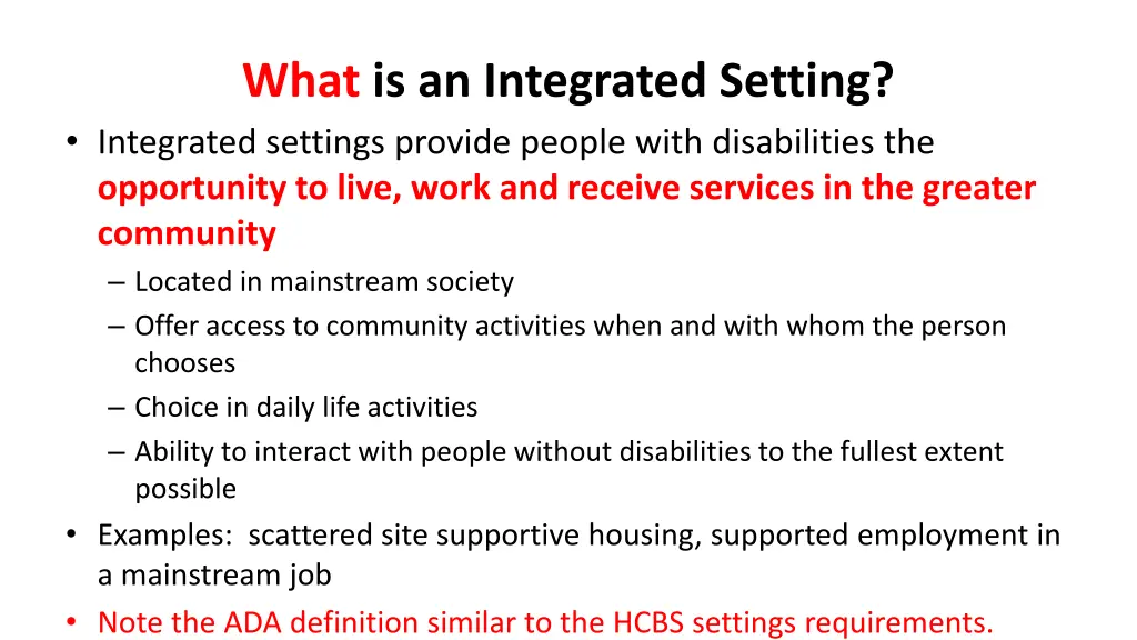 what is an integrated setting integrated settings