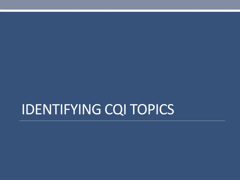 identifying cqi topics