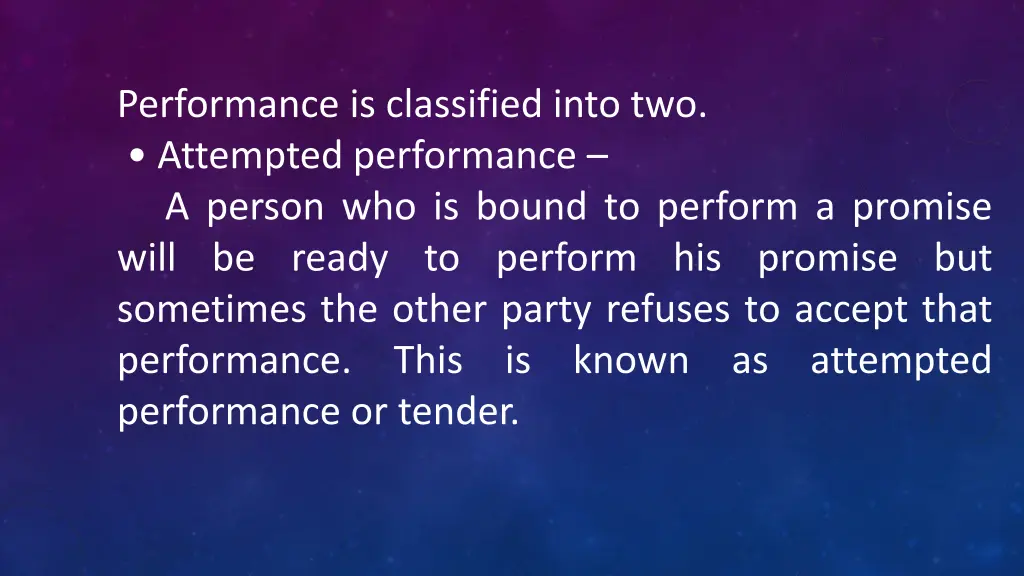 performance is classified into two attempted
