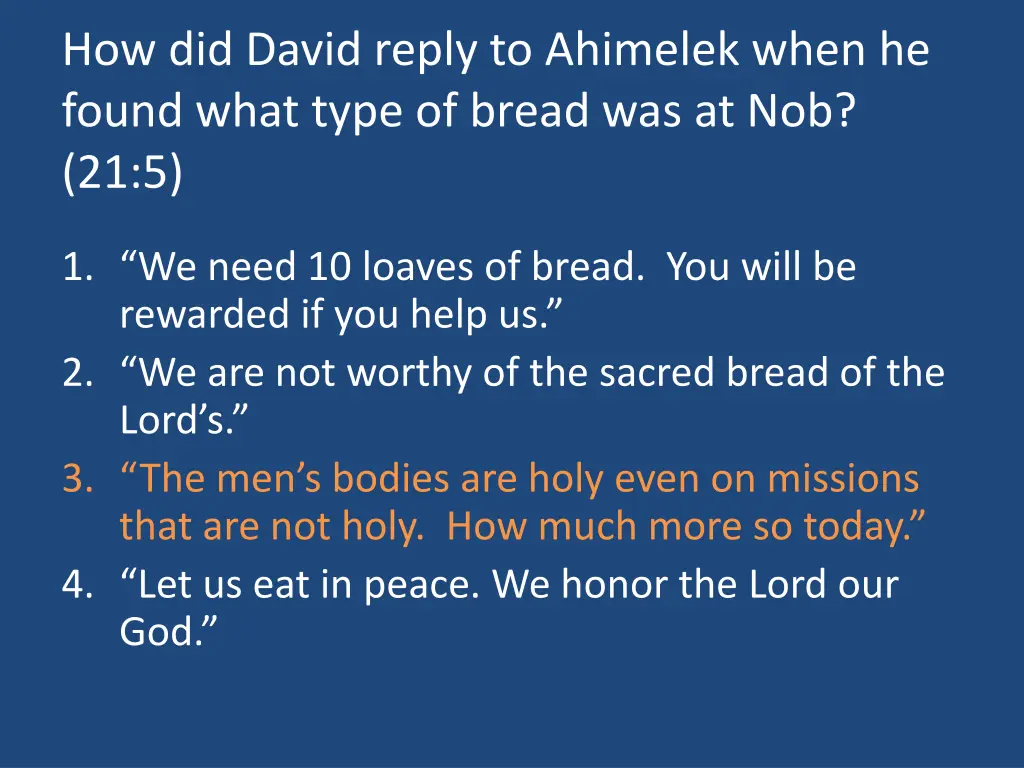 how did david reply to ahimelek when he found 1