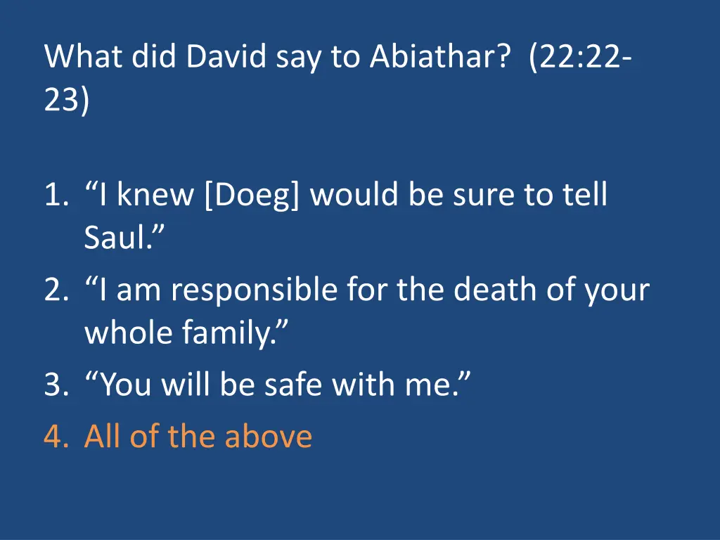 what did david say to abiathar 22 22 23 1