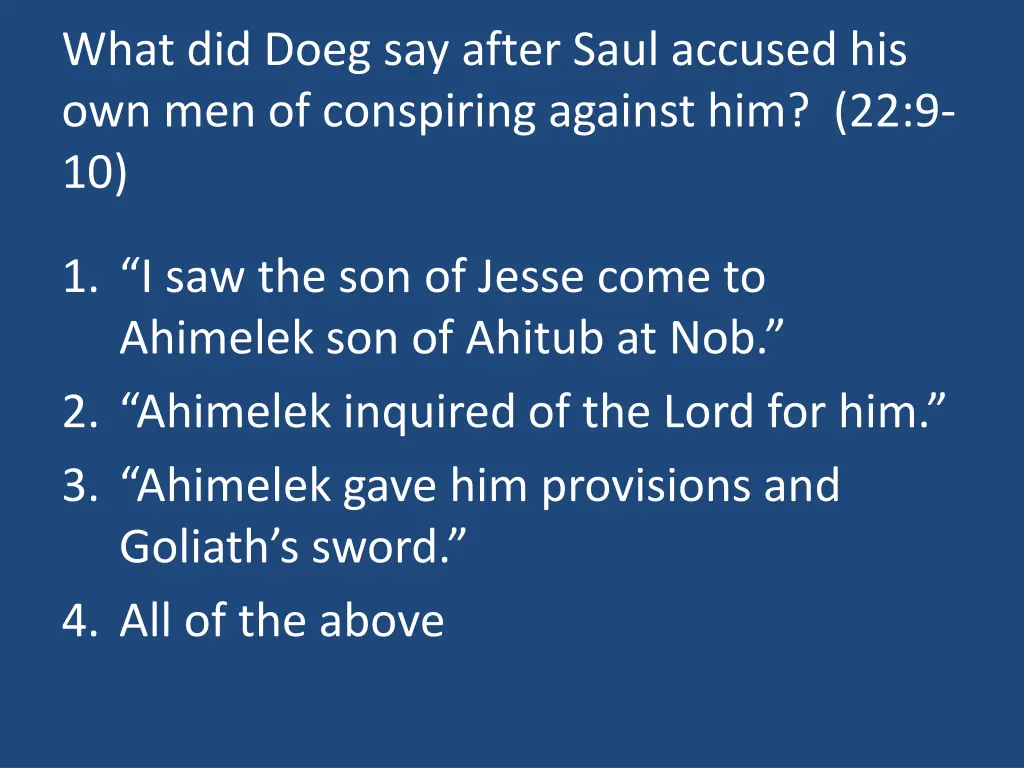 what did doeg say after saul accused
