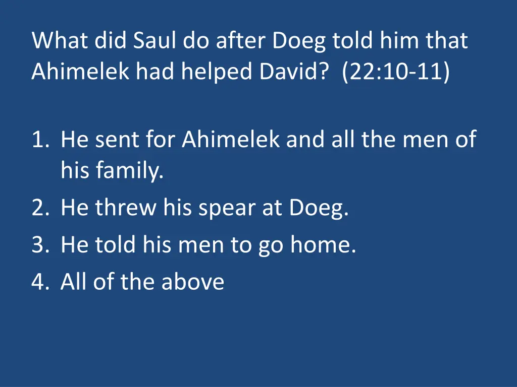 what did saul do after doeg told him that