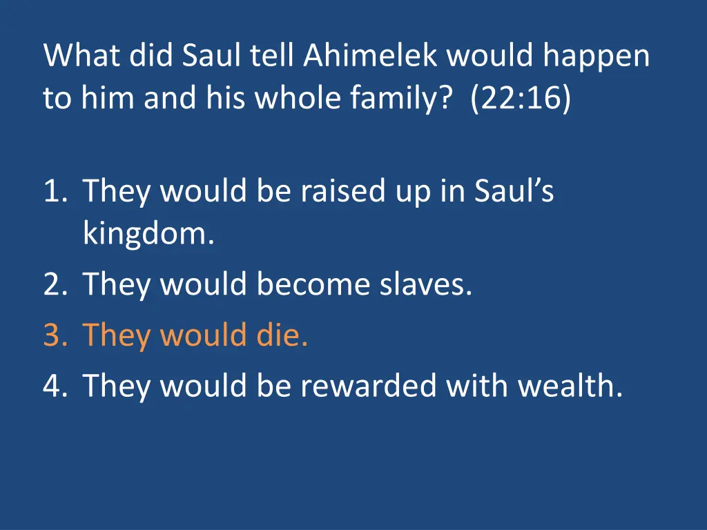 what did saul tell ahimelek would happen 1
