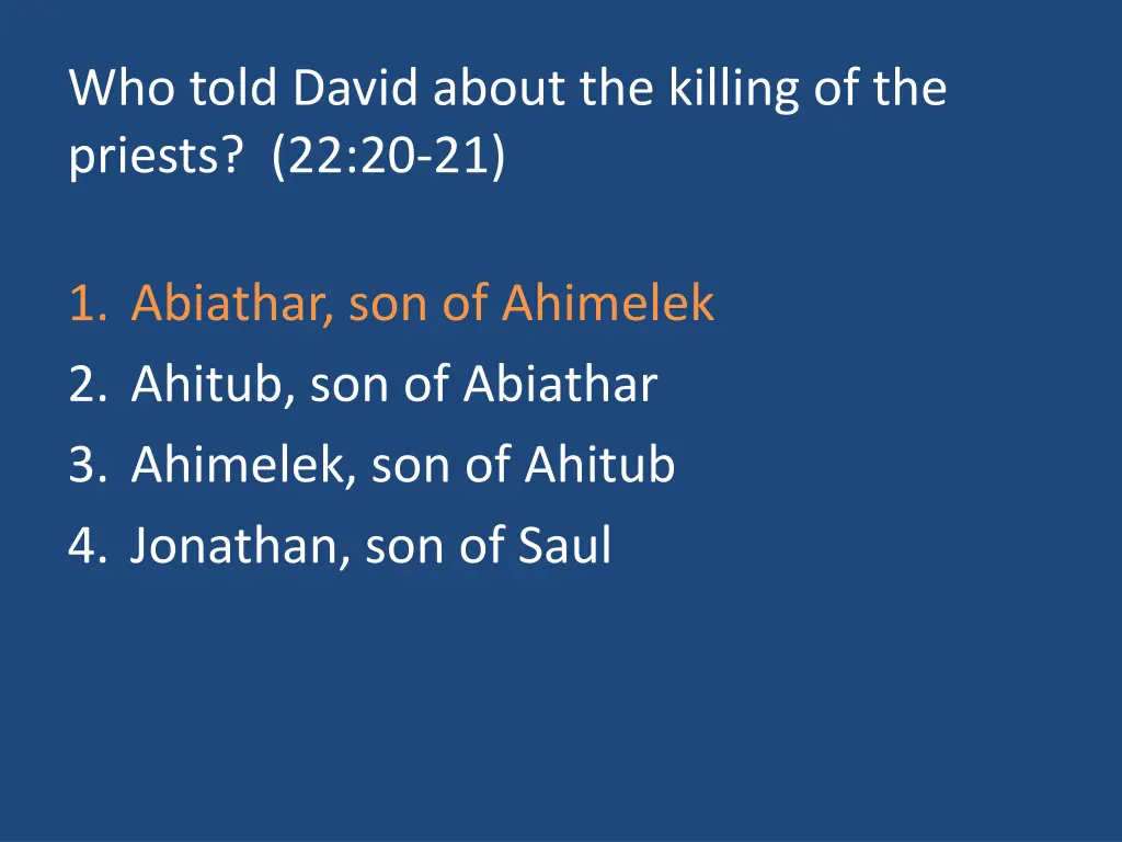 who told david about the killing of the priests 1