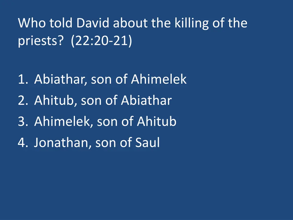 who told david about the killing of the priests