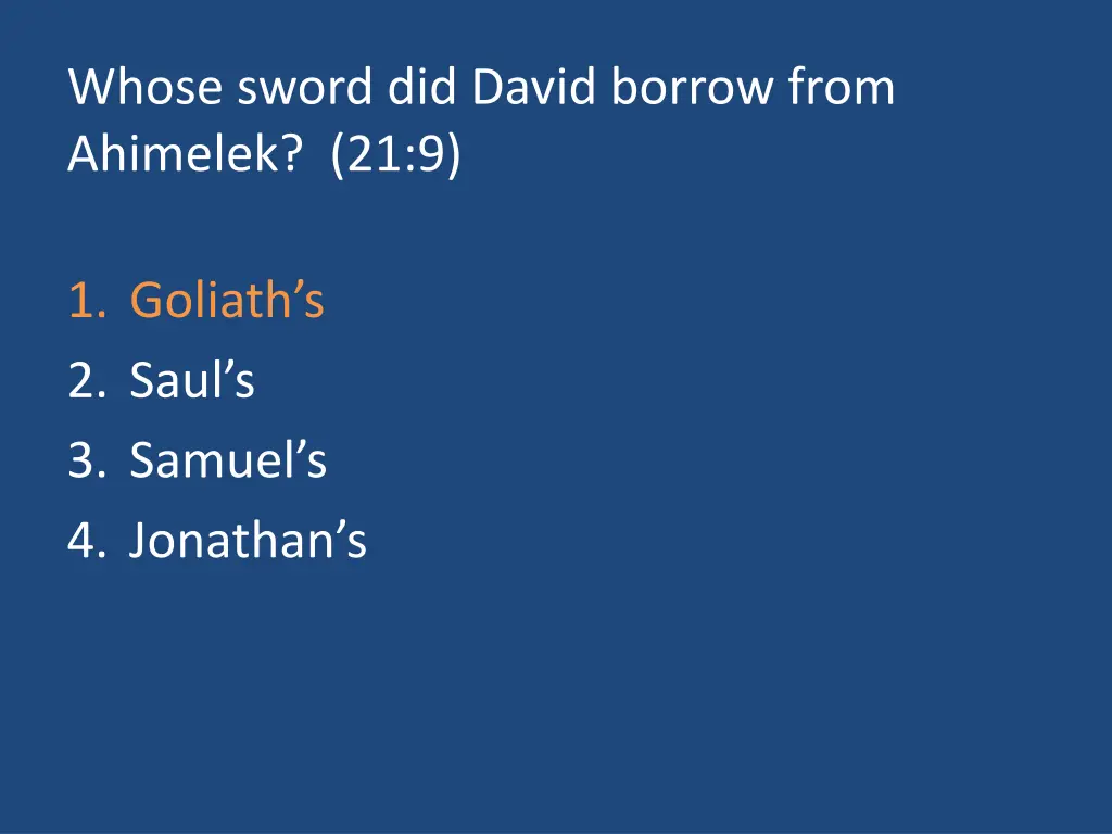 whose sword did david borrow from ahimelek 21 9 1