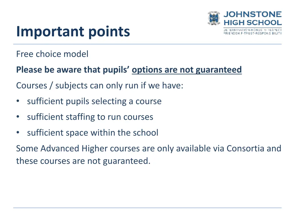 important points