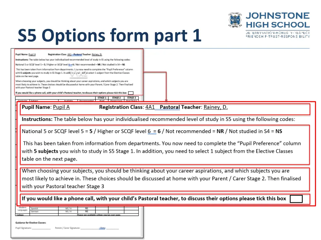 s5 options form part 1