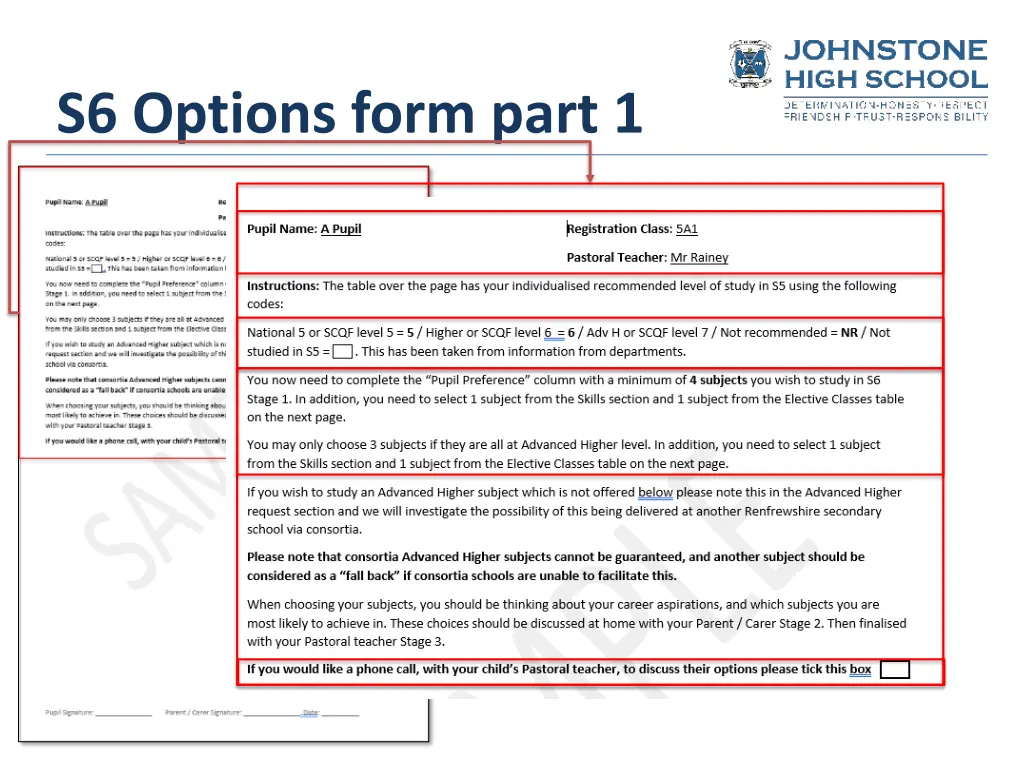 s6 options form part 1
