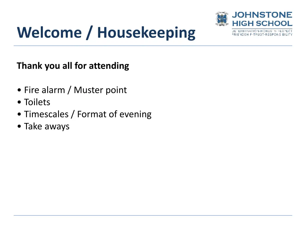 welcome housekeeping