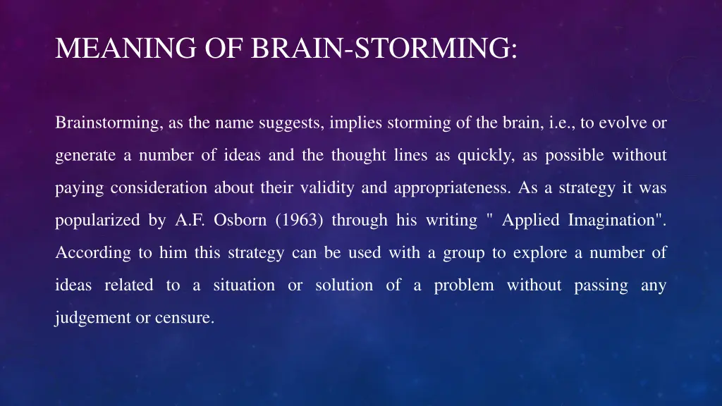 meaning of brain storming