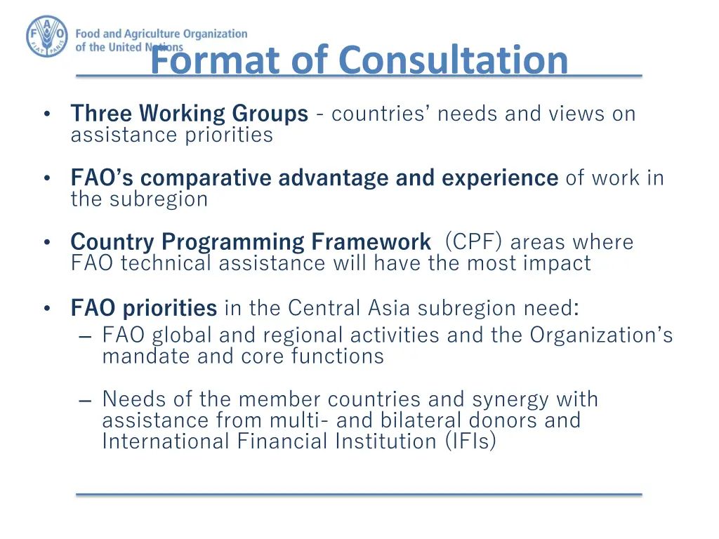 format of consultation