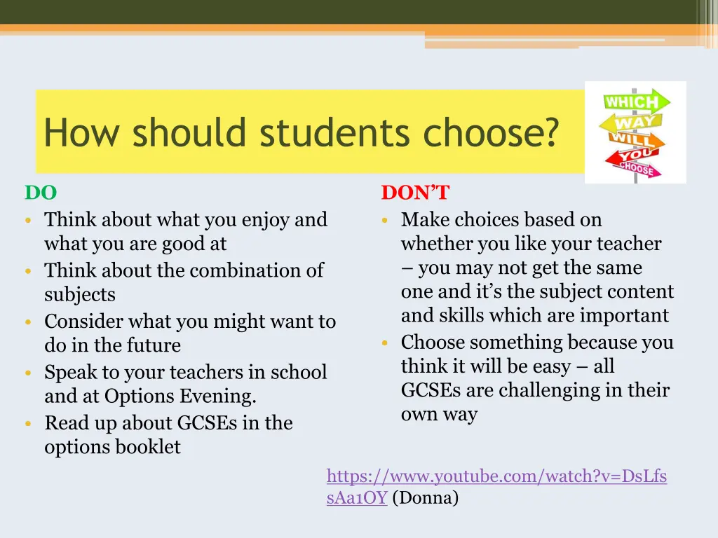 how should students choose