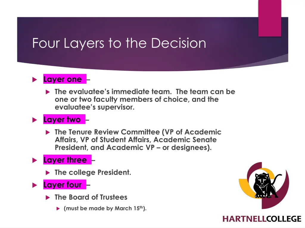 four layers to the decision