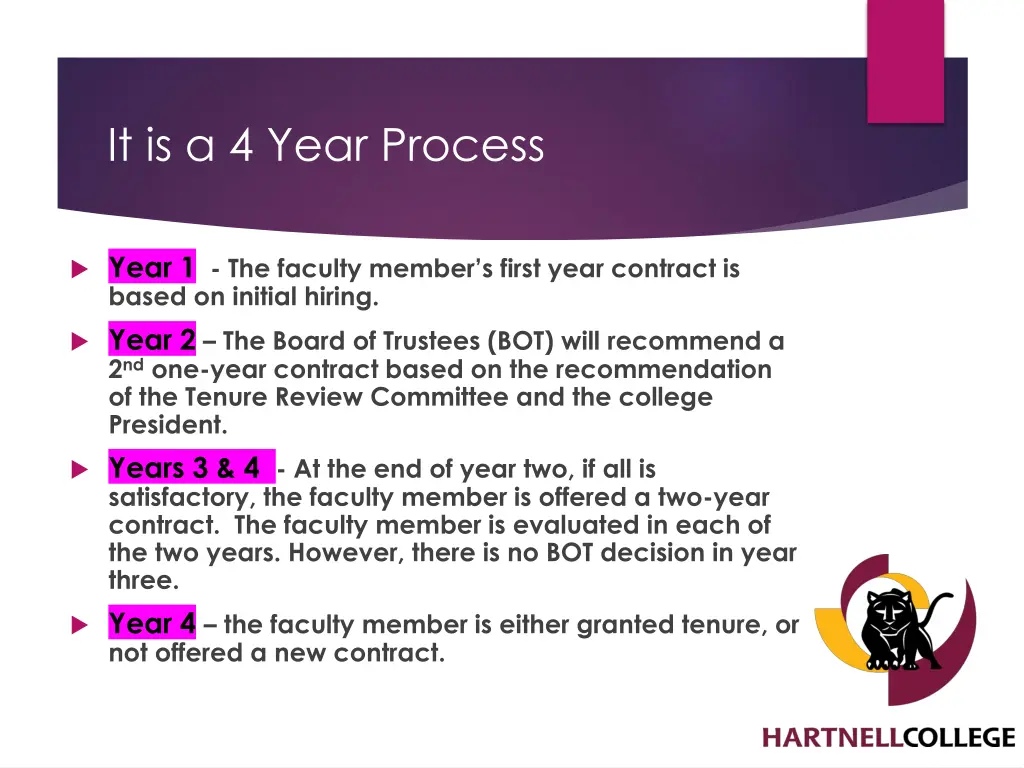it is a 4 year process