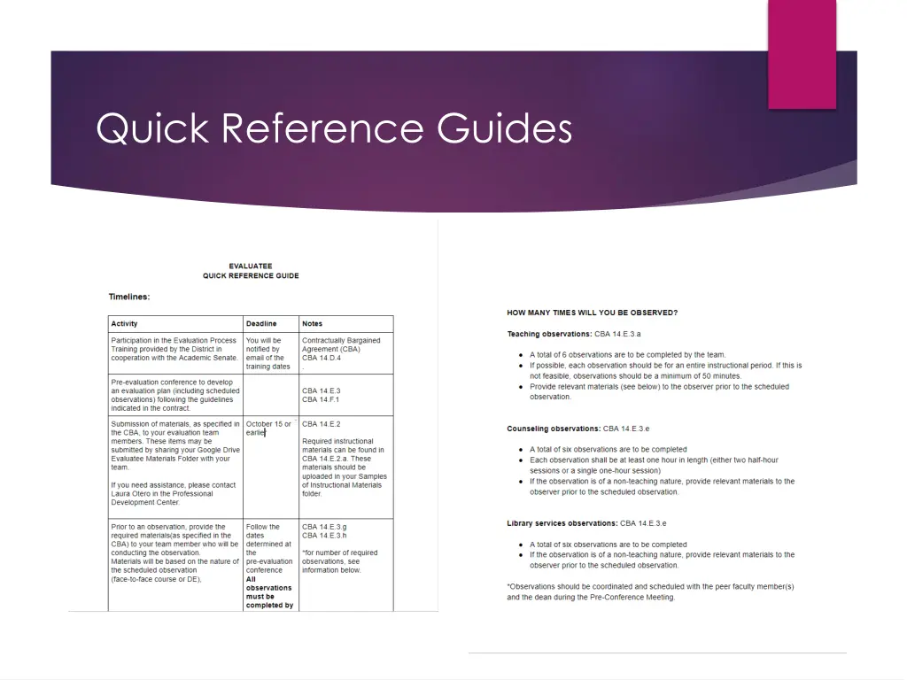 quick reference guides