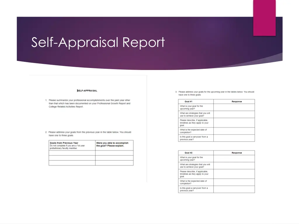 self appraisal report