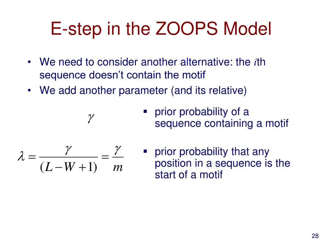 e step in the zoops model