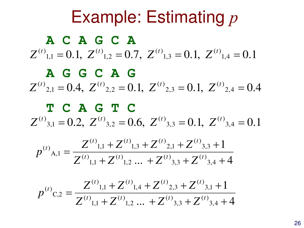 example estimating p a c a g c a 7 0 1 0 2 1 1 1 z