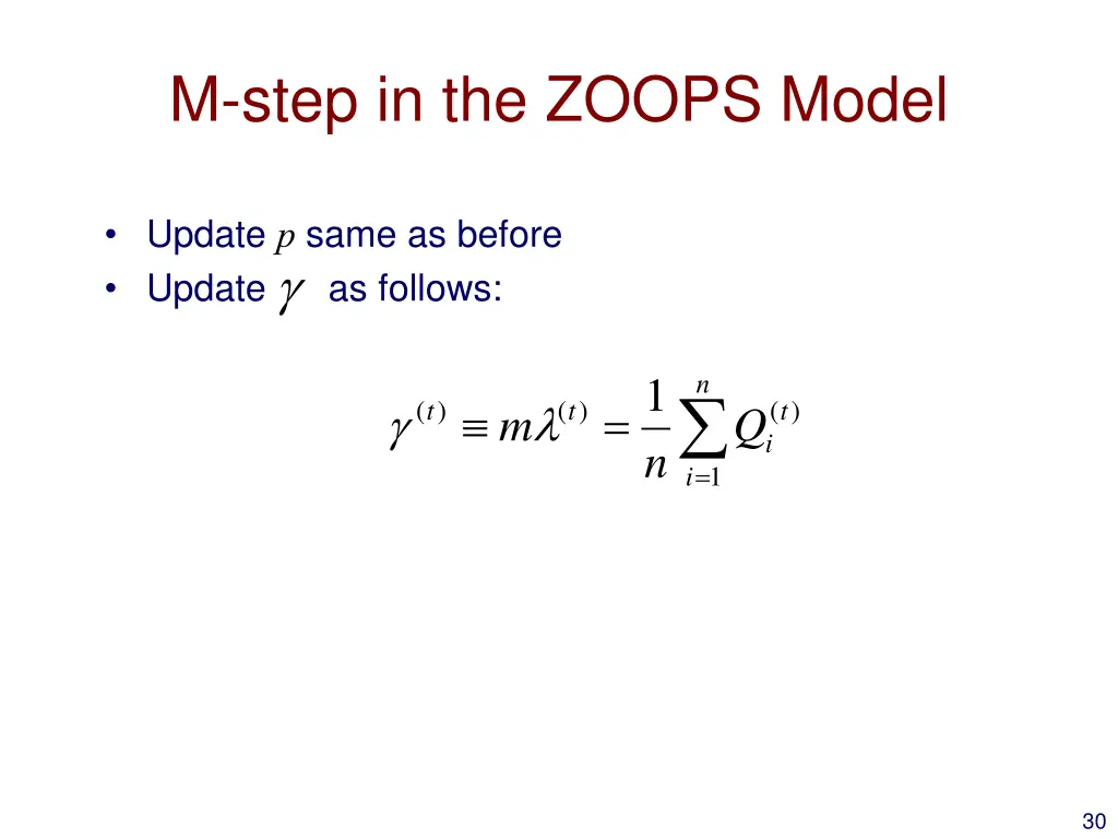 m step in the zoops model