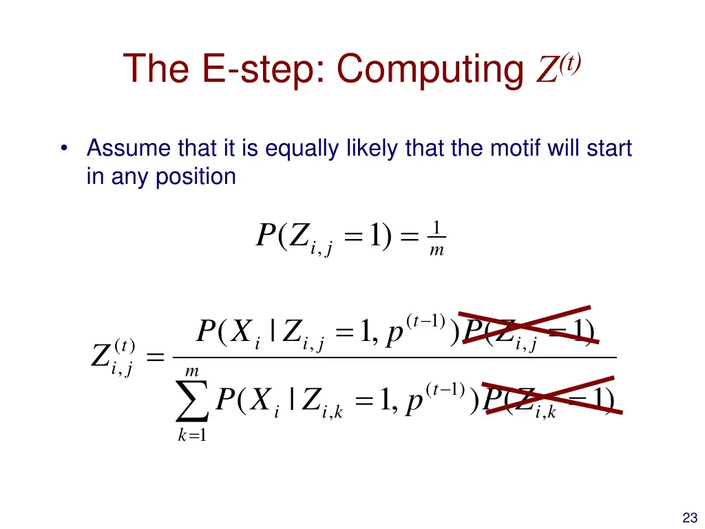 the e step computing z t 1
