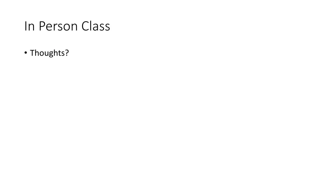in person class