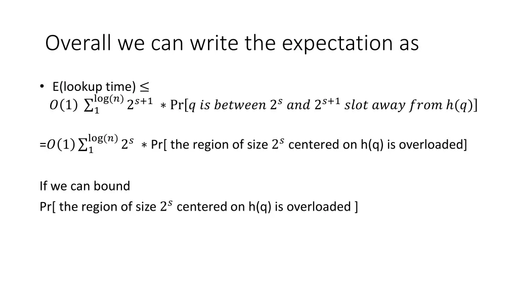 overall we can write the expectation as