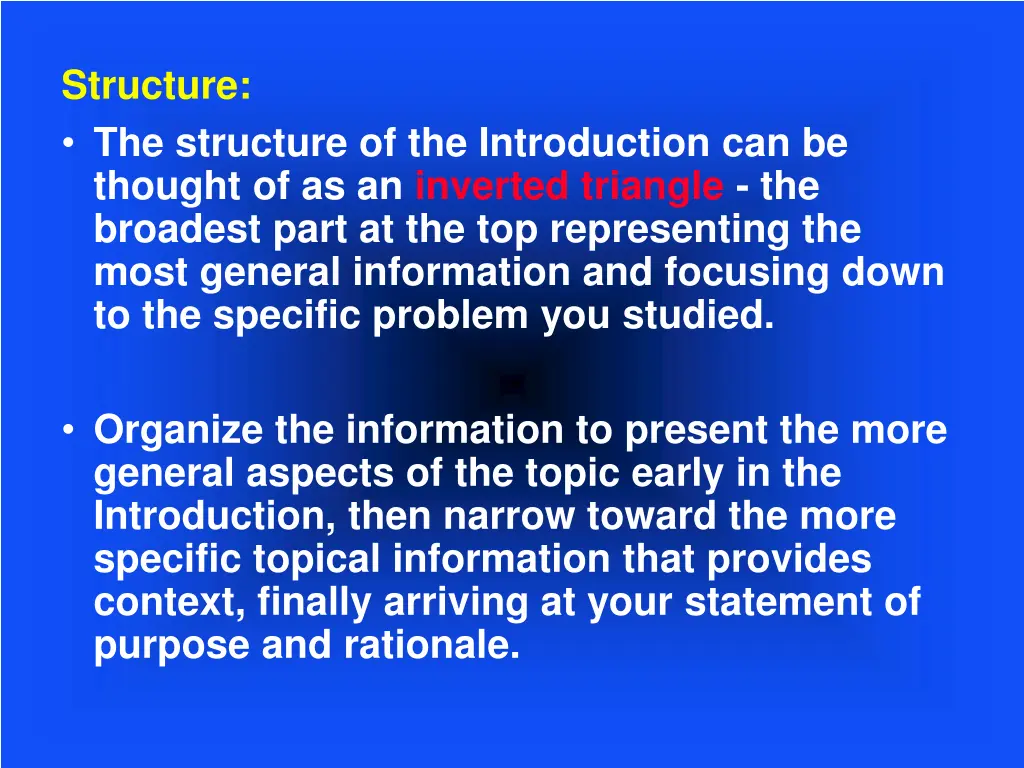 structure the structure of the introduction